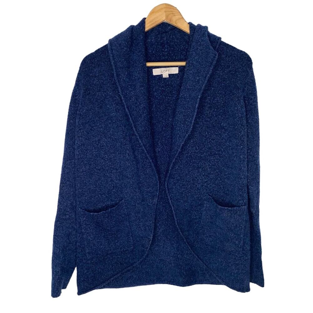 LOFT Cardigan Women Size Small Shawl Collar Oversized Sweater With Pockets *